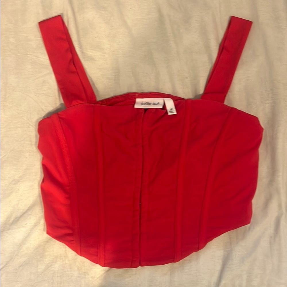 Willow Red Sleeveless Bustier Corset Top